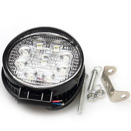 27W LED Flood Beam Work Light Lamp Tractor J Eep Truck Boat 4WD 12V 24V Round UK