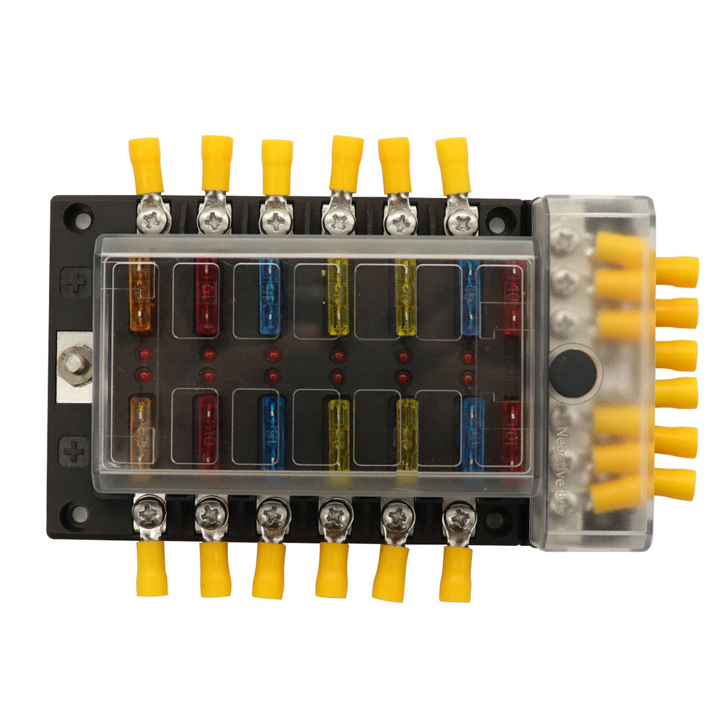 Vehicle And Boat LED Light Stud Connection Fuse Box Seat