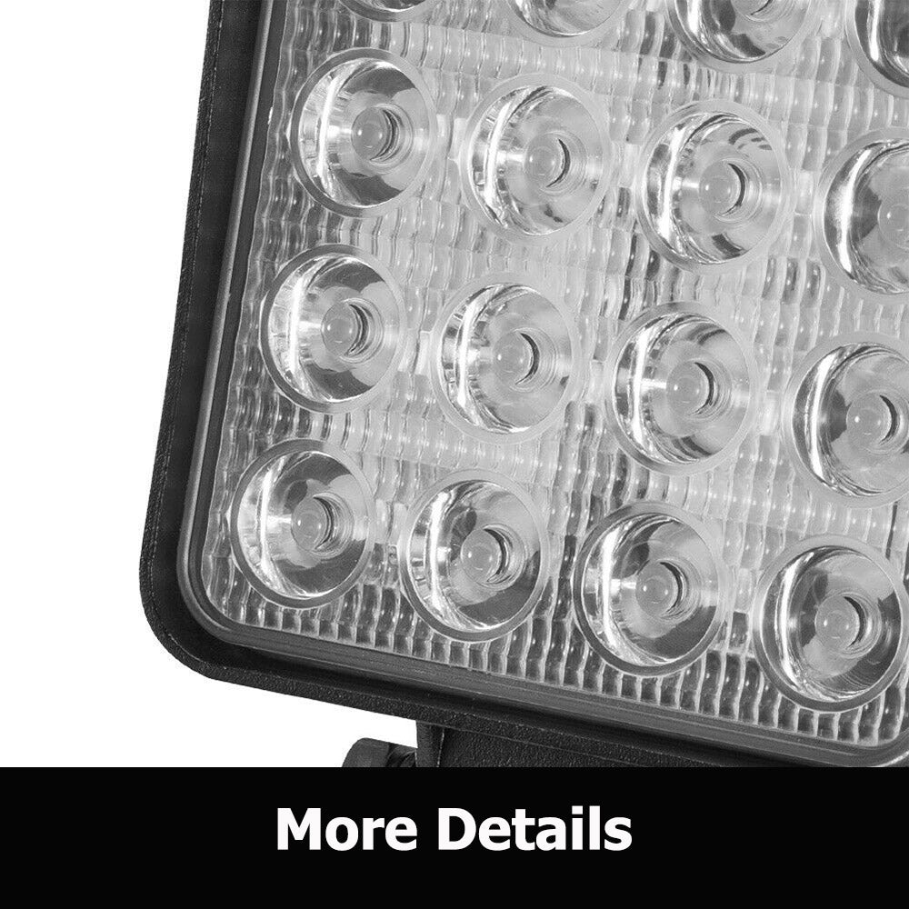 10PCS 80W  FLOOD LED Work Lights 12V Boat Off Road Camping Square 4inch Bar